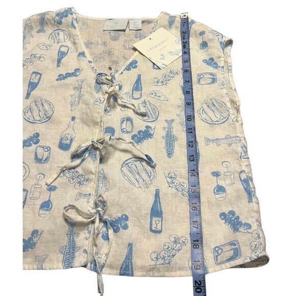 Cynthia Rowley 100% Linen Sardine Top Women’s Size Small - Picture 6 of 7